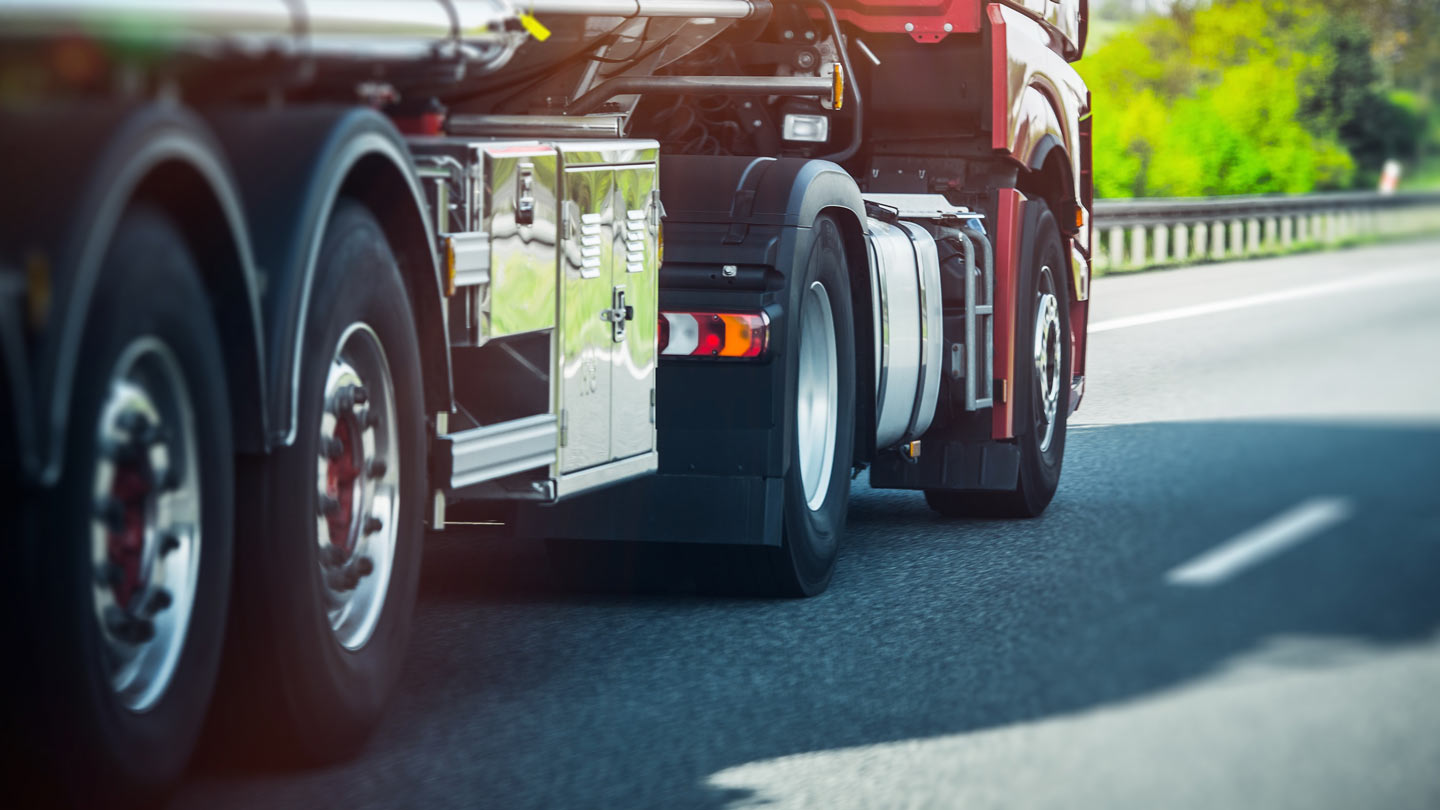transport truck with a focus on tires